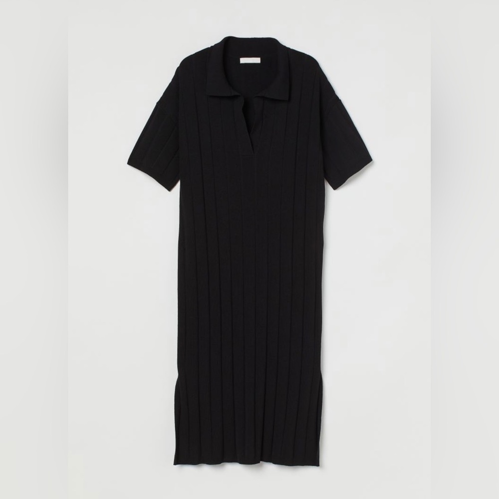 Black midi sweater dress